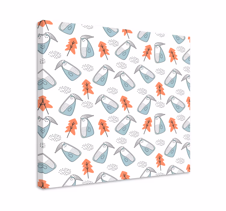 Quadros de flores com padrão de animais fofo - TenStickers