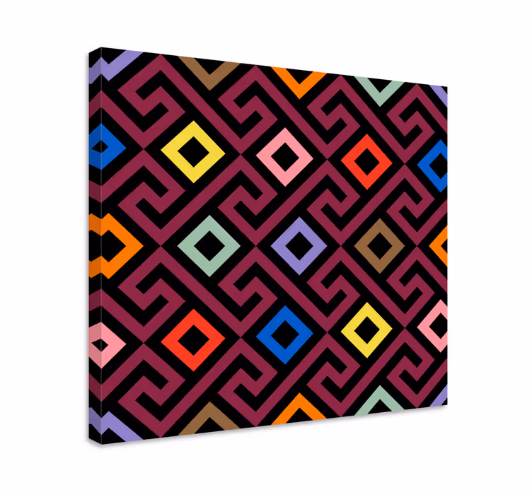 Quadro de figuras geométricas quadrados coloridos - TenStickers
