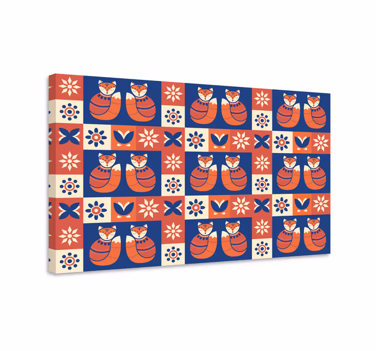 Quadro com gatos padrão amigável de felinos - TenStickers