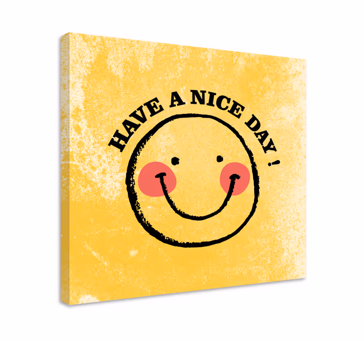 Quadro decorativo para sala Rosto sorridente "tenha um bom dia" - TenStickers