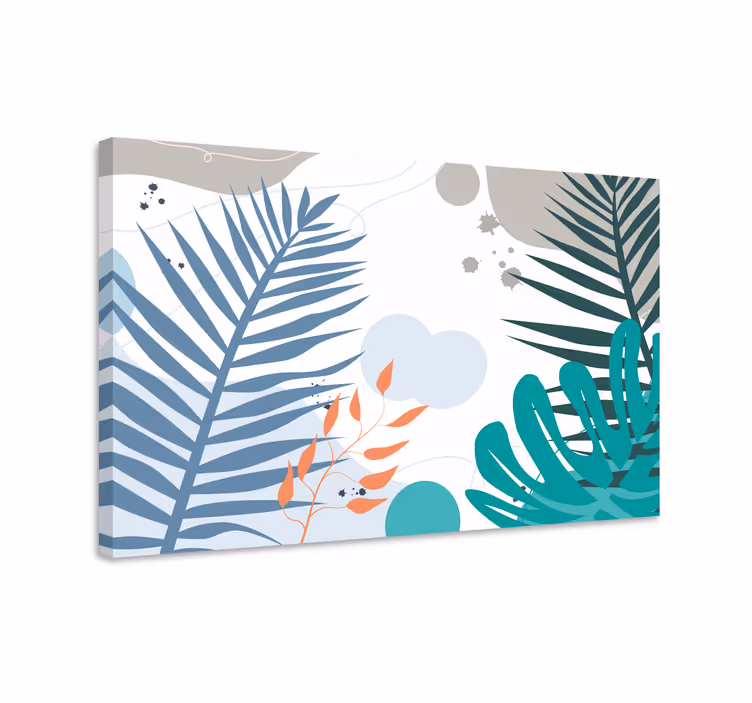 Quadro de flores com padrões de folhas modernos - TenStickers