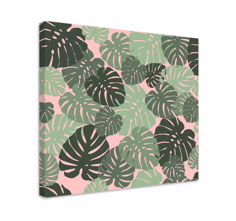 Quadro de flores com motivos de folhas tropicais - TenStickers