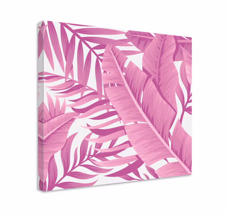 Quadro de flores folhas tropicais rosa - TenStickers