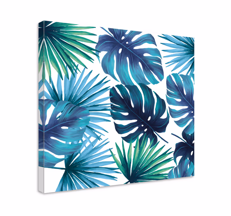 Quadro de flores padrão de folhas tropicais - TenStickers
