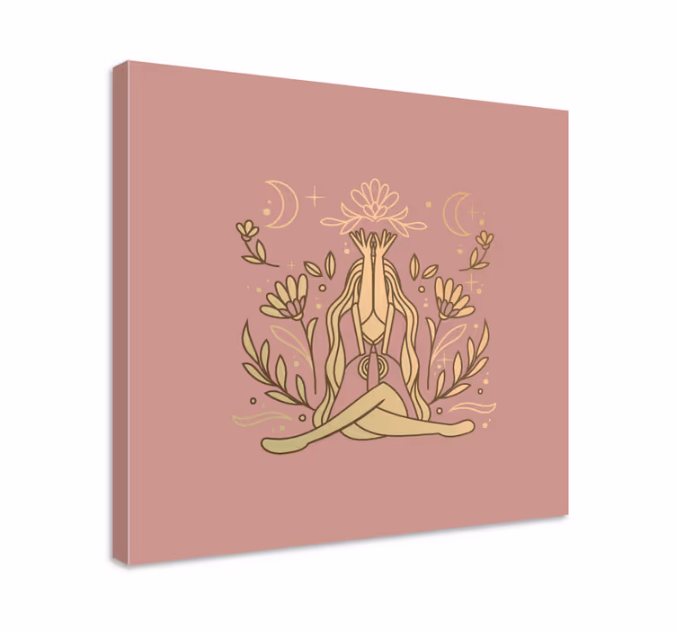Quadro decorativo zen pose floral meditativa - TenStickers