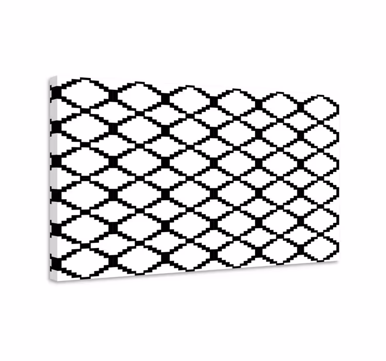 Quadro de figuras geométricas padrão preto e branco - TenStickers