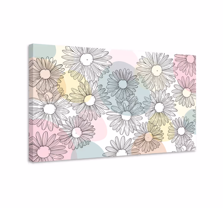 Quadro de flores com padrão floral de margaridas - TenStickers