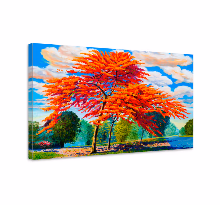 Quadro de flores folhagem de outono ardente - TenStickers