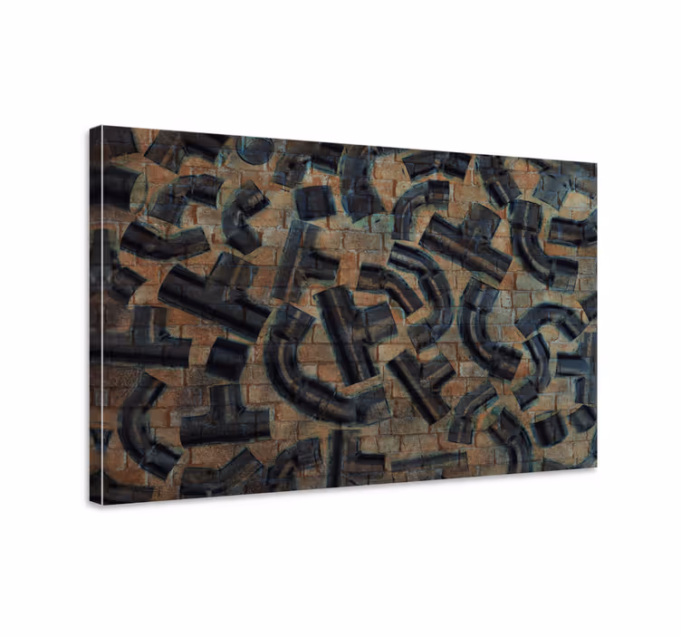 Quadro decorativo ornamental padrões de tubos abstratos - TenStickers
