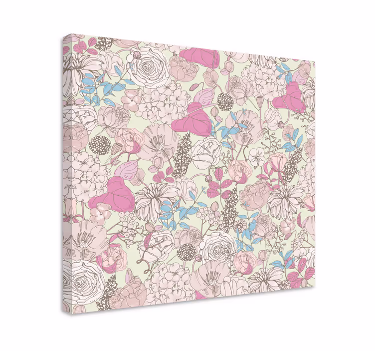 Quadro de flores com padrão de buquê floral - TenStickers
