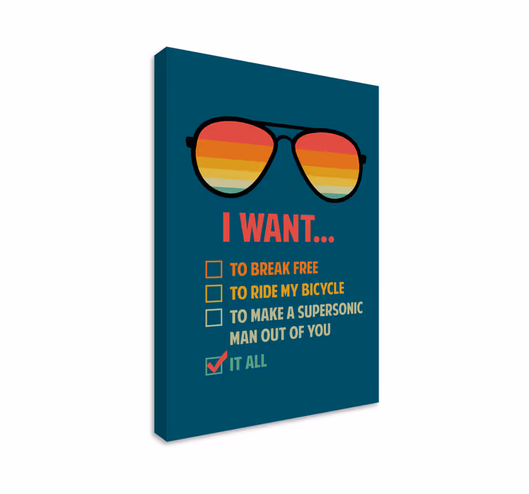 Quadro com letras quero motivação - TenStickers