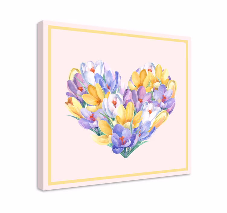 Quadro de flores em formato de coração - TenStickers