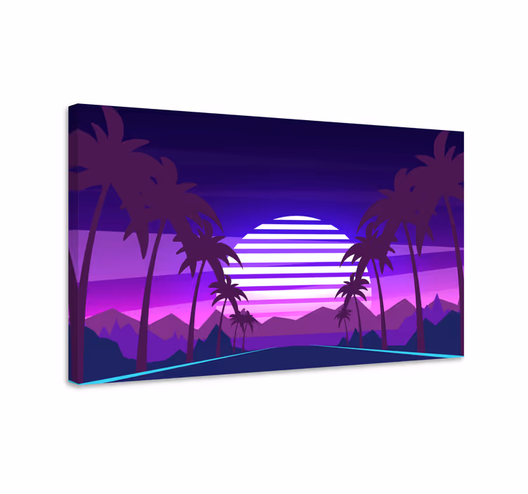 Quadro de paisage pôr do sol tropical - TenStickers