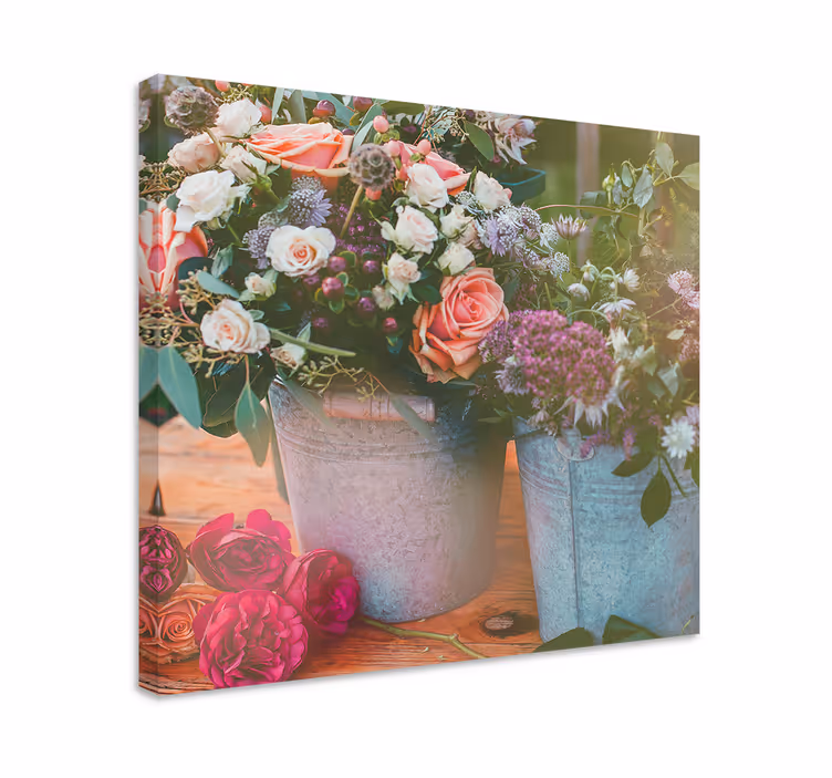 Quadro de flores exibe cestos de flores - TenStickers