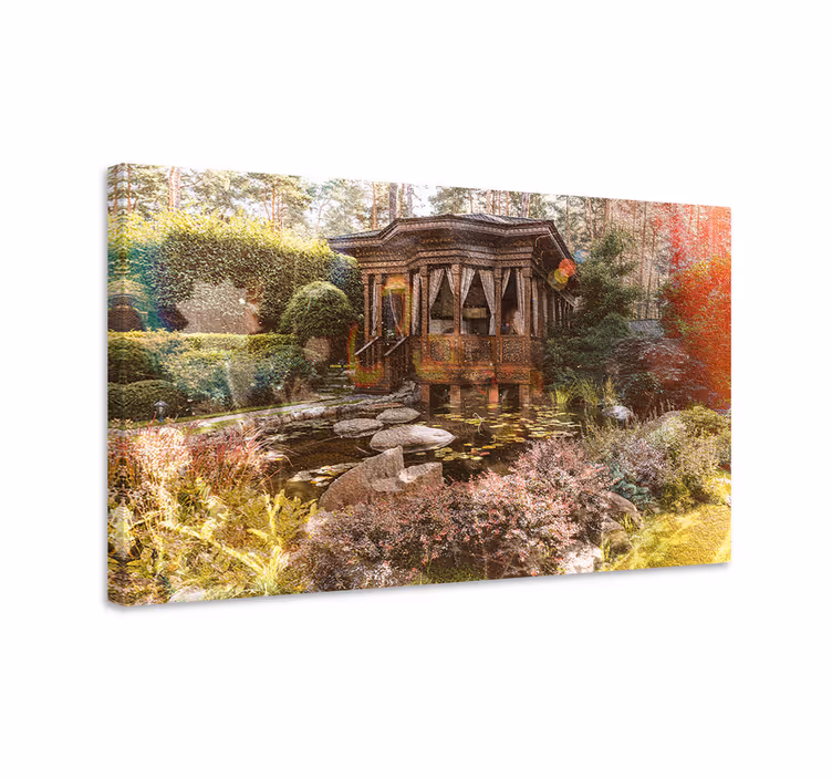 Quadro de paisagem refúgio de jardim sereno - TenStickers
