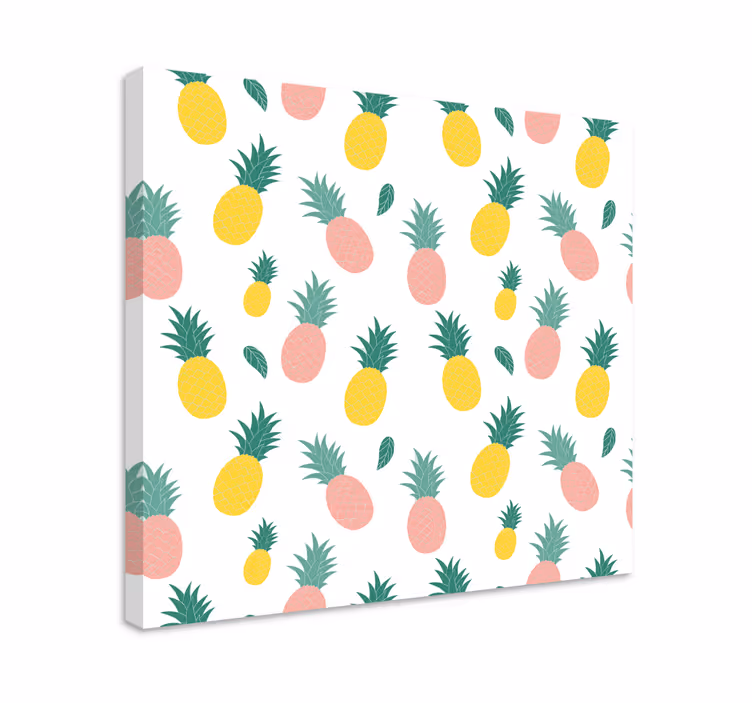 Quadro para cozinha Desenho de frutas com padrão de abacaxi - TenStickers