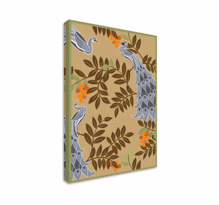 Quadro de flores com design de pássaro elegante - TenStickers
