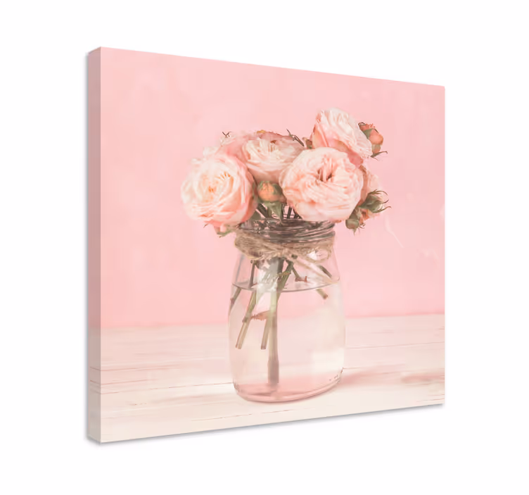 Quadro de flores buquê de rosas pink - TenStickers