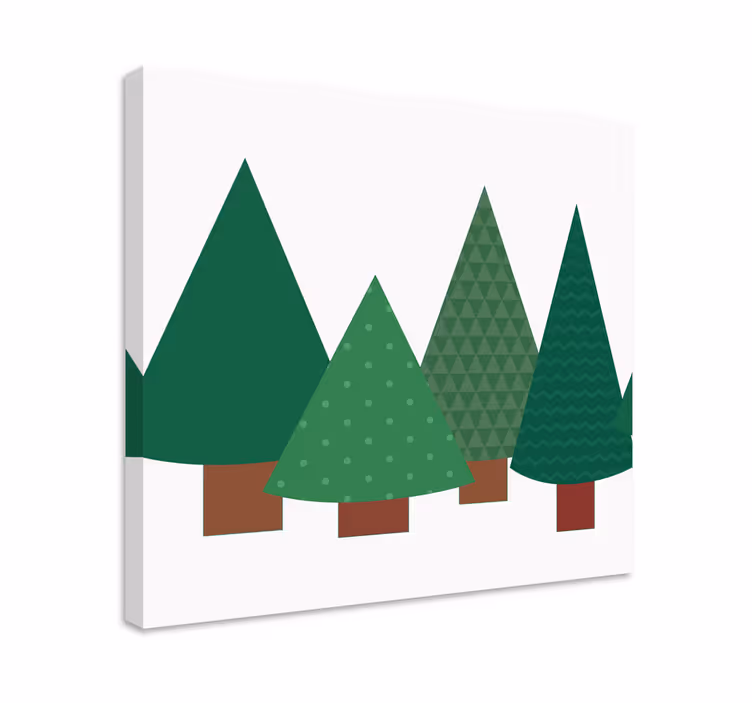Quadro de árvores estilizadas verdes - TenStickers
