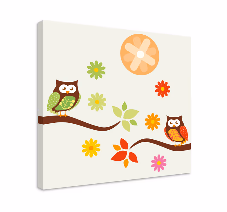 Quadro animais encanto da família coruja - TenStickers