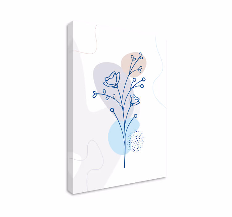 Quadro de flores composição de contornos florais - TenStickers