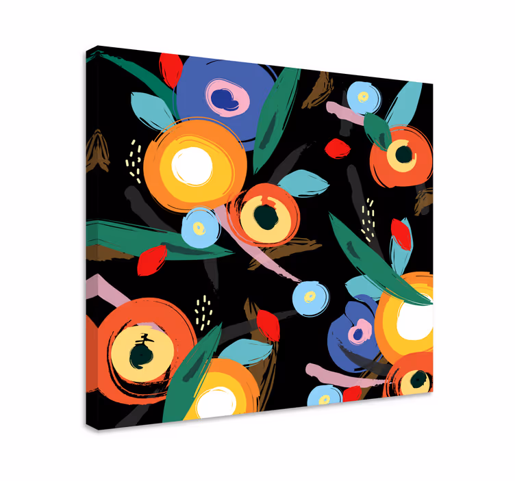 Quadro de flores com estampa botânica vibrante - TenStickers