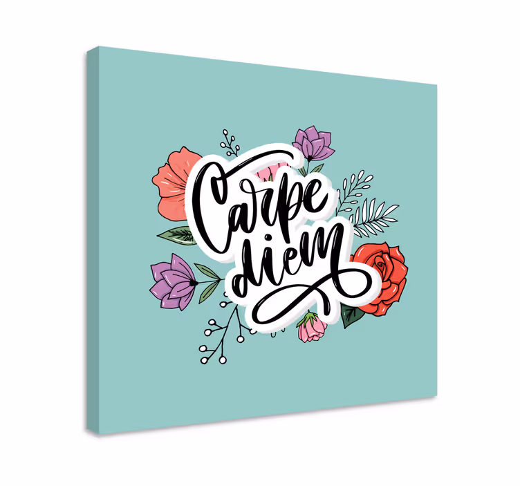Quadro com letras carpe diem floral - TenStickers