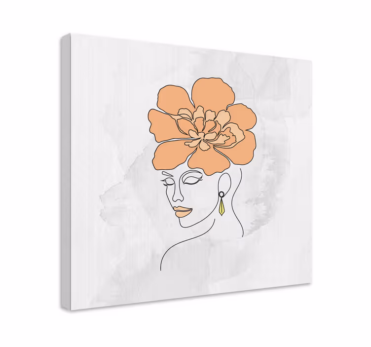 Quadro de arte retrato floral elegante - TenStickers