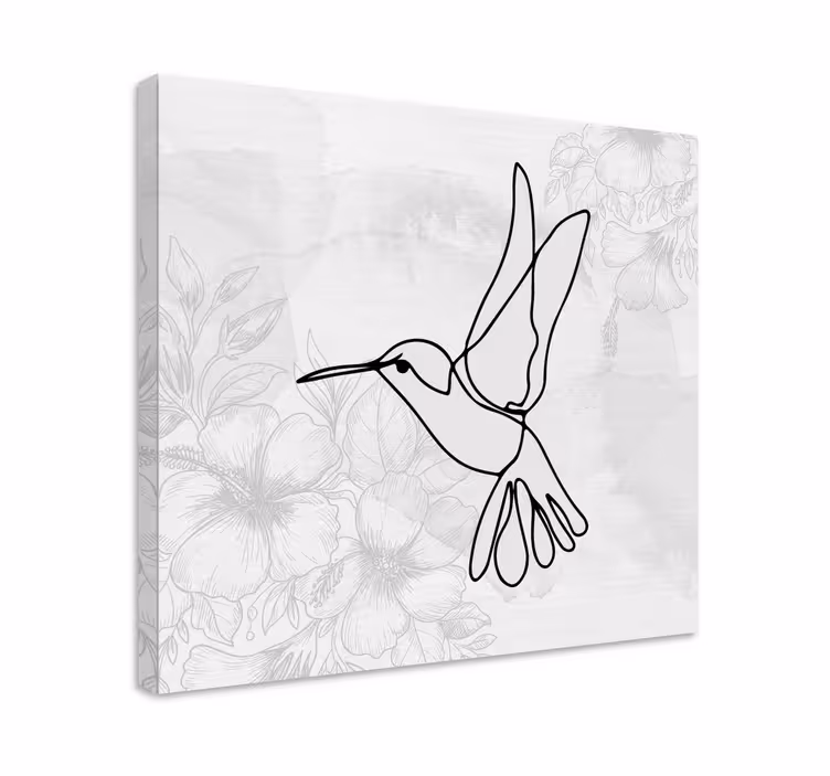 Quadro de pássaros silhueta de beija-flor elegante - TenStickers