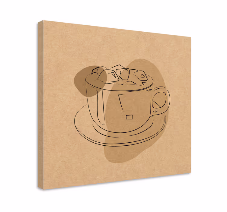 Quadros de flores ilustração de caneca de café - TenStickers
