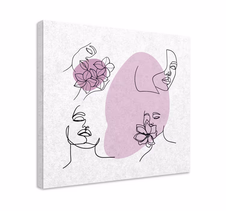 Quadro de flores rostos florais abstratos - TenStickers
