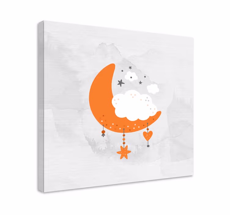 Quadro para bebê lua nublada pendurada - TenStickers
