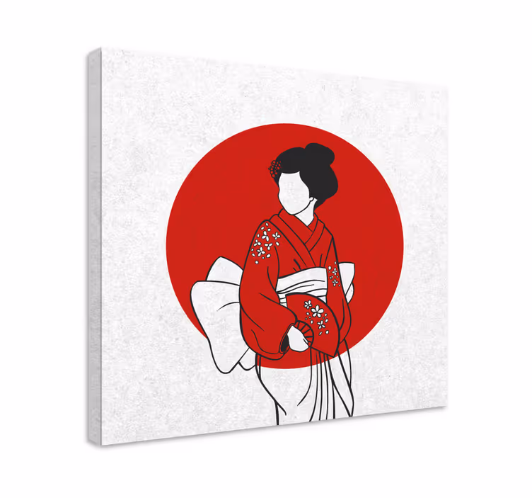 Quadro oriental elegância do quimono tradicional - TenStickers