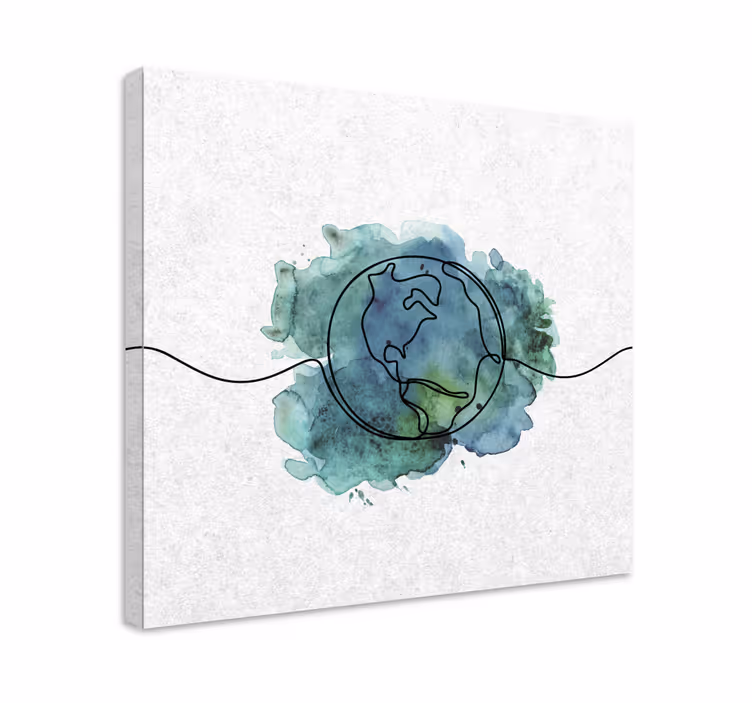 Quadro mapa mundi contorno da terra contemporâneo - TenStickers