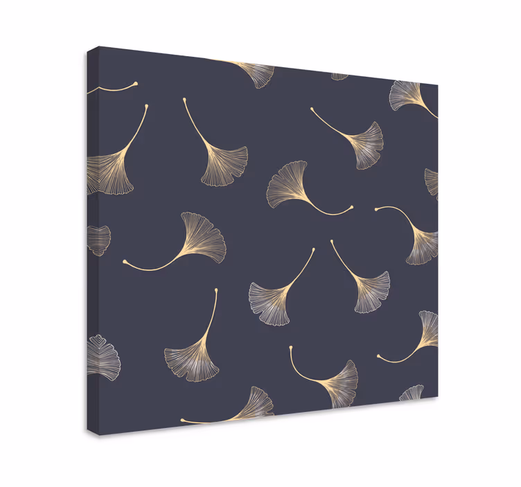 Quadro de flores com padrão de folhas de ginkgo - TenStickers