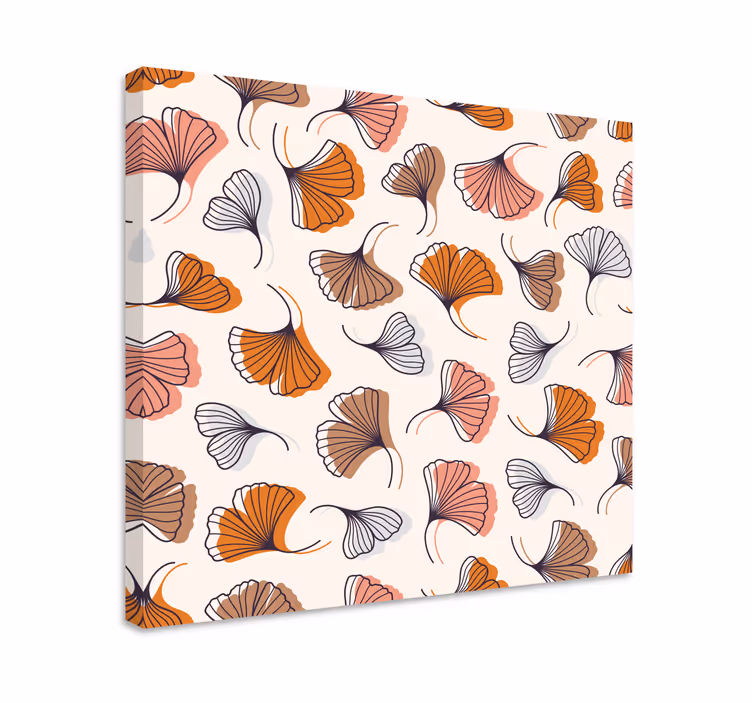 Quadro de flores padrão floral ginkgo - TenStickers