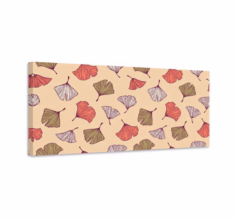 Quadro de flores padrão de folha de ginkgo - TenStickers