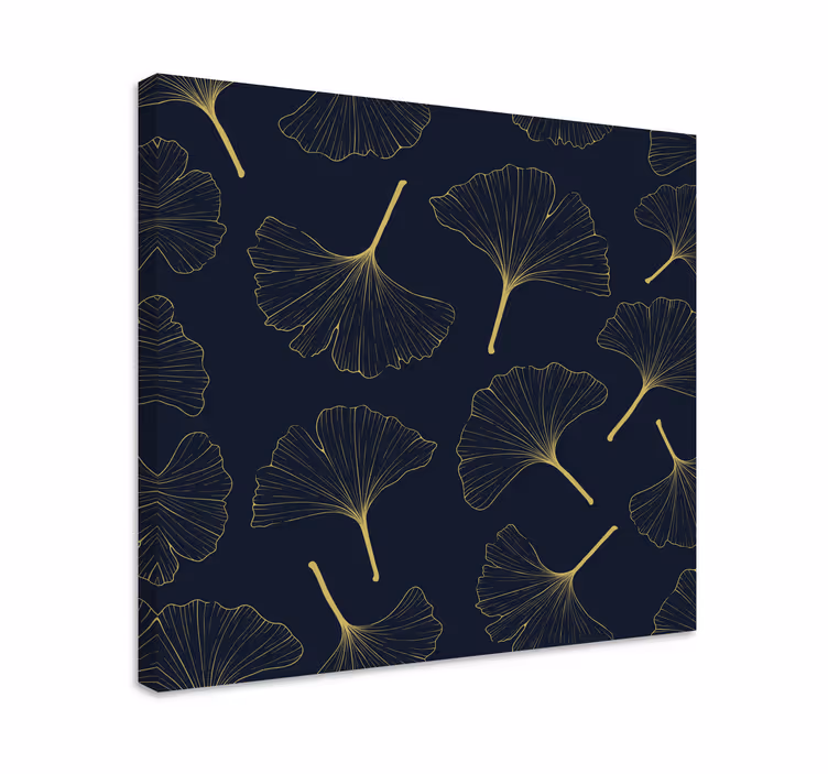 Quadro de flores com padrão de folha de ginkgo - TenStickers