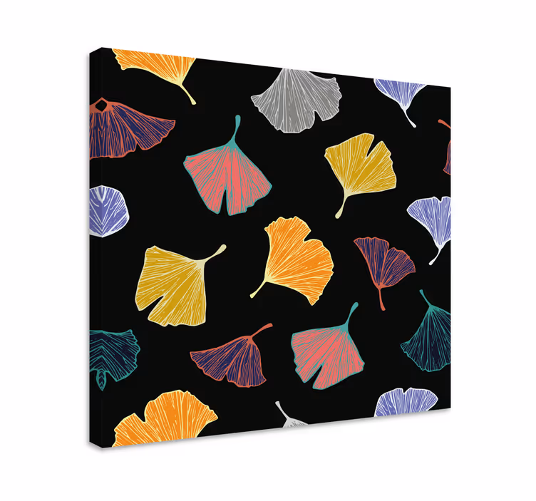 Quadro de flores ilustrações de folhas de ginkgo - TenStickers