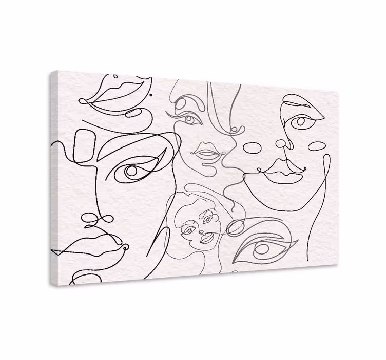 Quadro moderno Linhas de rosto minimalistas - TenStickers