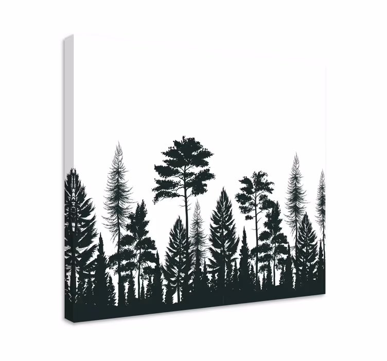 Quadro de árvores silhueta de sempre-vivas - TenStickers
