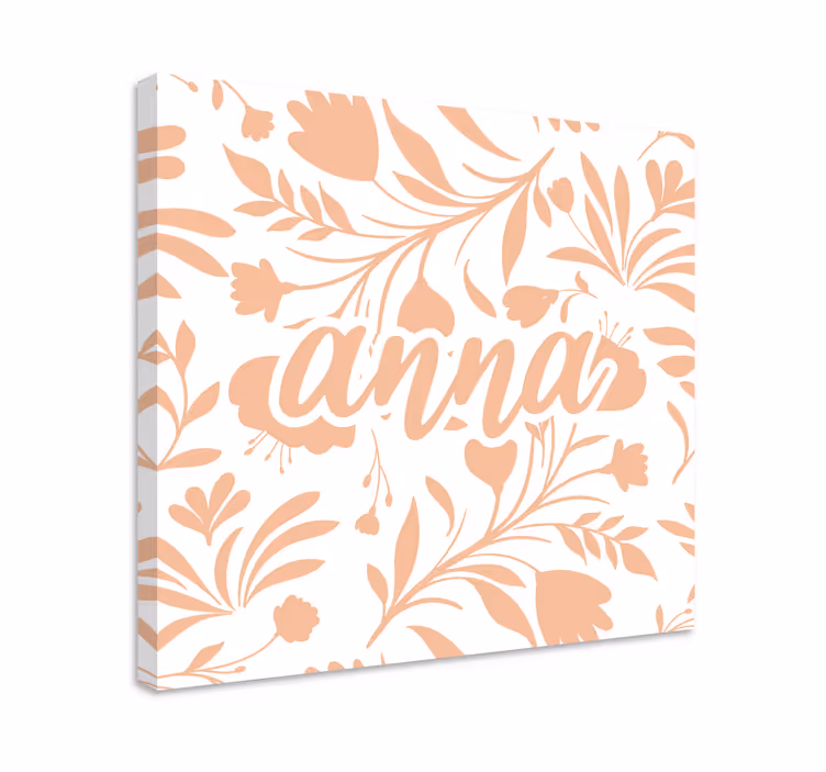 Quadro de plantas Padrão de folhas vintage rosa - TenStickers