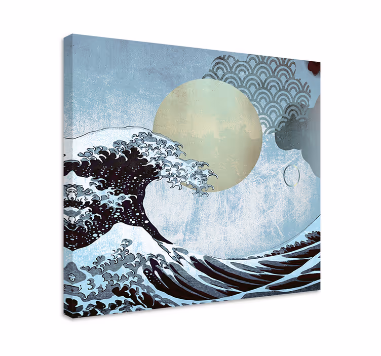 Quadro de paisagem ondas e lua - TenStickers
