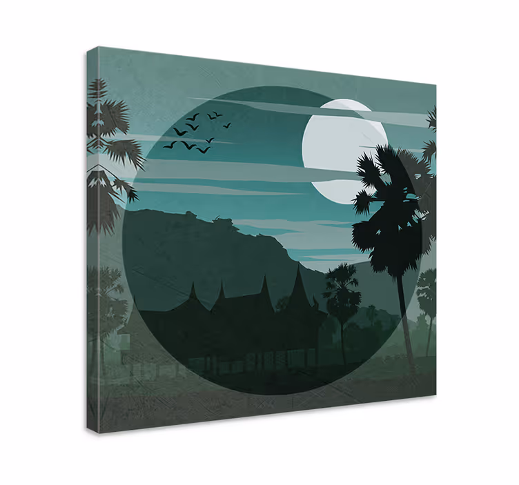 Quadro de paisage vista sereno à luz da lua - TenStickers