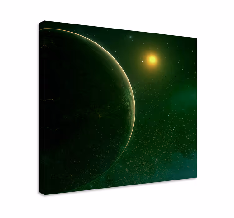 Quadro com mandala esfera verde cósmica - TenStickers
