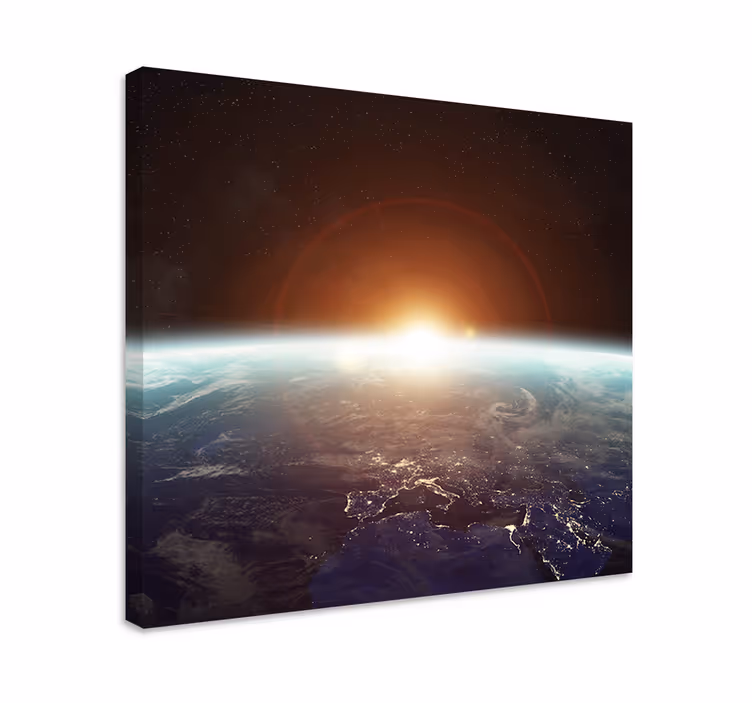 Quadro mapa mundi terra vista do espaço - TenStickers
