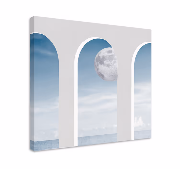 Quadro decorativo abstrato cena do arco iluminado pela lua - TenStickers