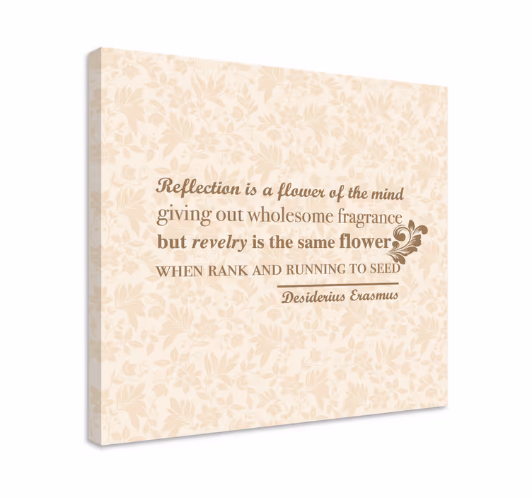 Quadro com letras citação reflexão floral - TenStickers
