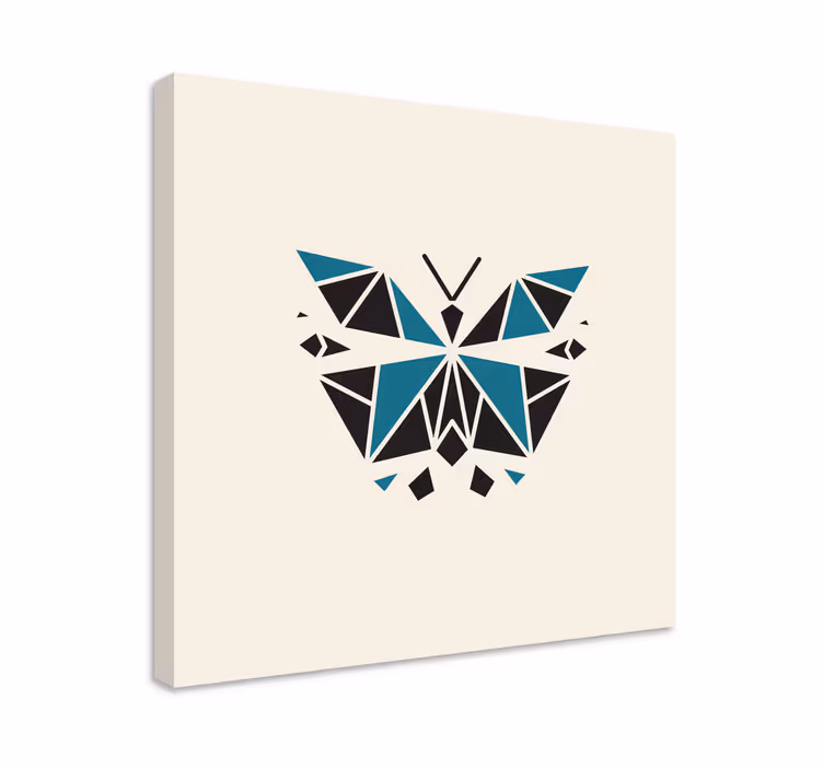 Quadro de libélulas em forma de borboleta geométrica - TenStickers