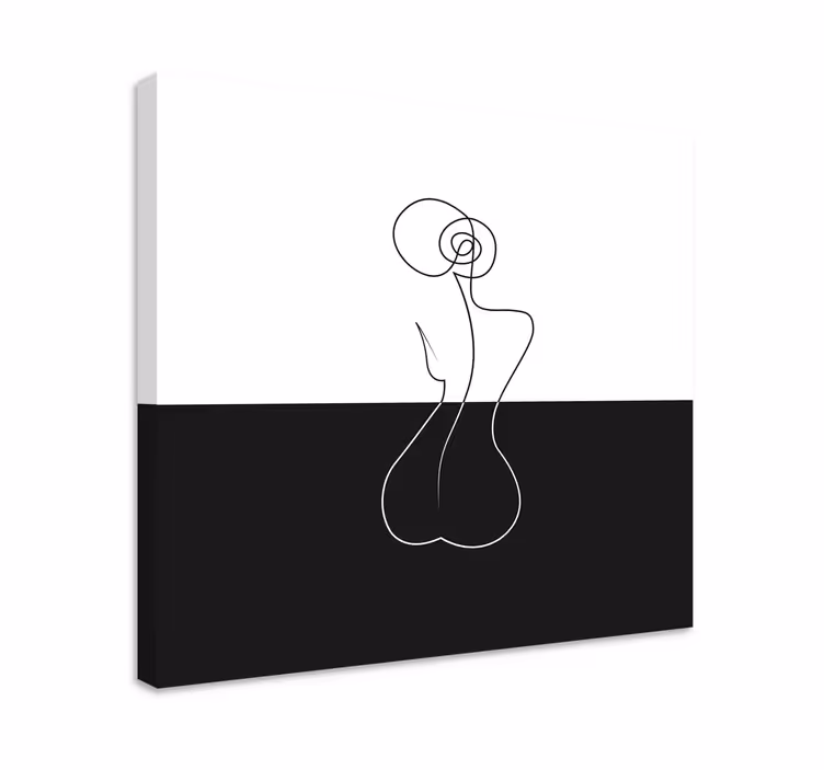 Quadro decorativo abstrato arte de linha minimalista - TenStickers